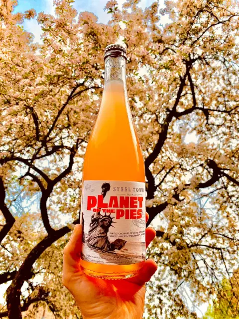 A 750 ml bottle of Planet of the Pies cider