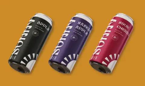 SunnyCider Apple, Saskatoon Apple and Sour Cherry cans