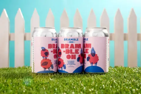 Bramble On blackberry, blueberry and raspberry cider can