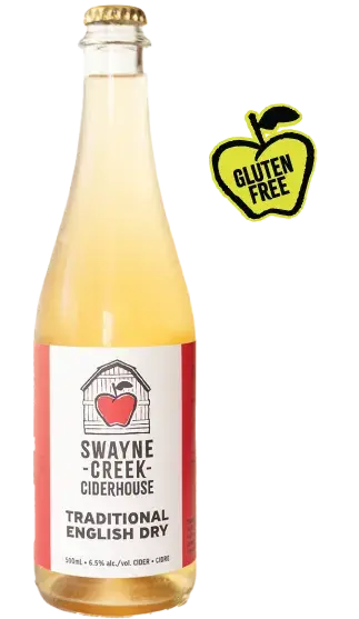 Swayne Creek Ciderhouse Black Currant cider, 500 mL bottle
