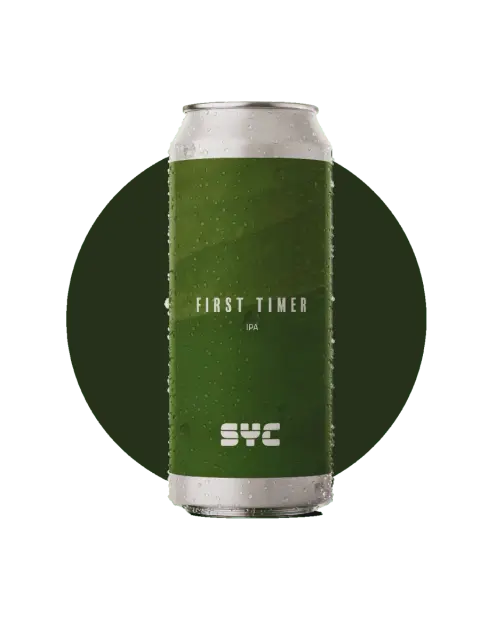 A can of SYC Brewing First Timer IPA