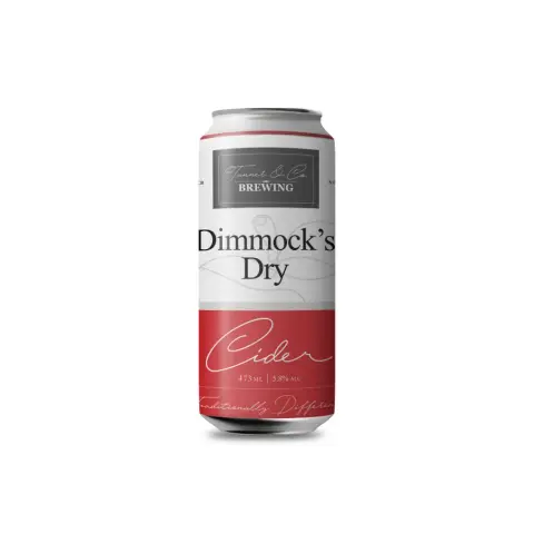 Dimmock's Dry Cider can from Tanner & Co.