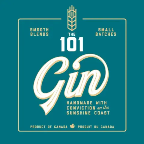 The 101 Gin label, handmade on the Sunshine Coast