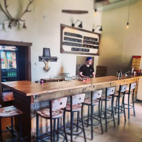 The Beer Farmers tasting room bar in Pemberton