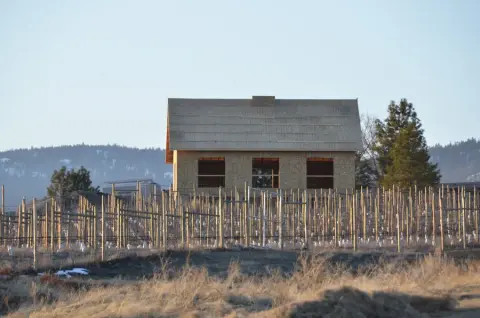 The barn that became The Gallery Winery under construction