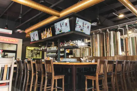 Inside The Grove Brewing Company's brewery and taproom in Kingsville