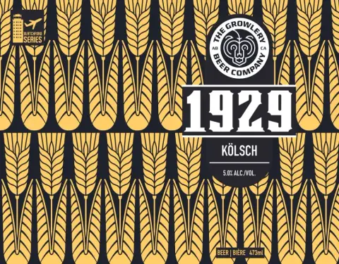 The Growlery 1929 Kölsch can label
