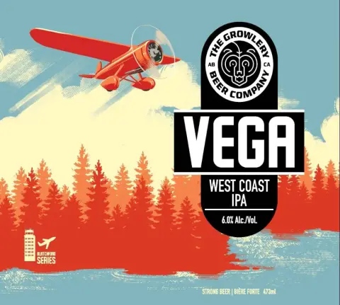 The Growlery Vega West Coast IPA can label