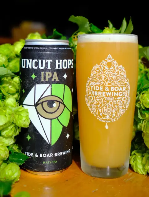 Tide & Boar Uncut Hops IPA can