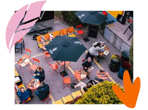 Tin Whistle patio in Penticton