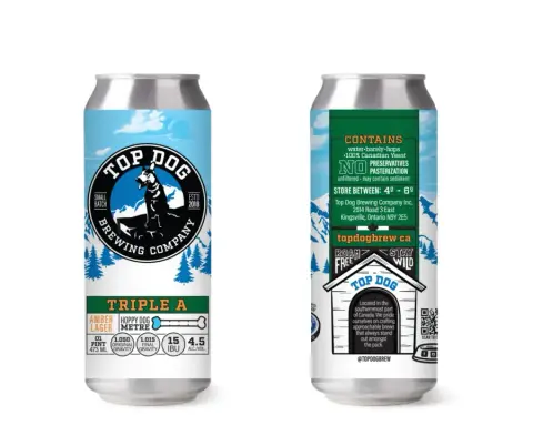 Top Dog Triple-A Amber Lager label