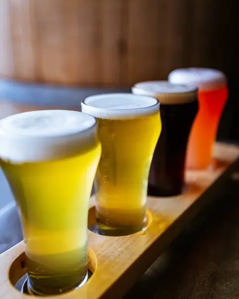 A tasting flight of Torchlight beer