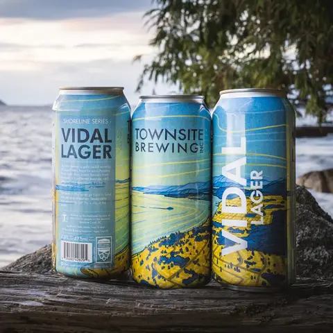 Three cans of Townsite Vidal Lager
