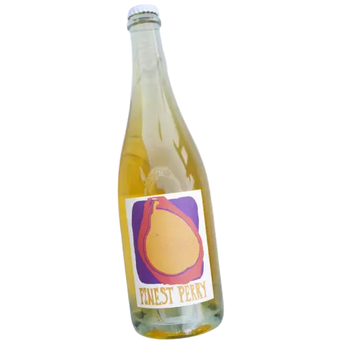 Bottle of Twin Island Cider Finest Perry with a pear label