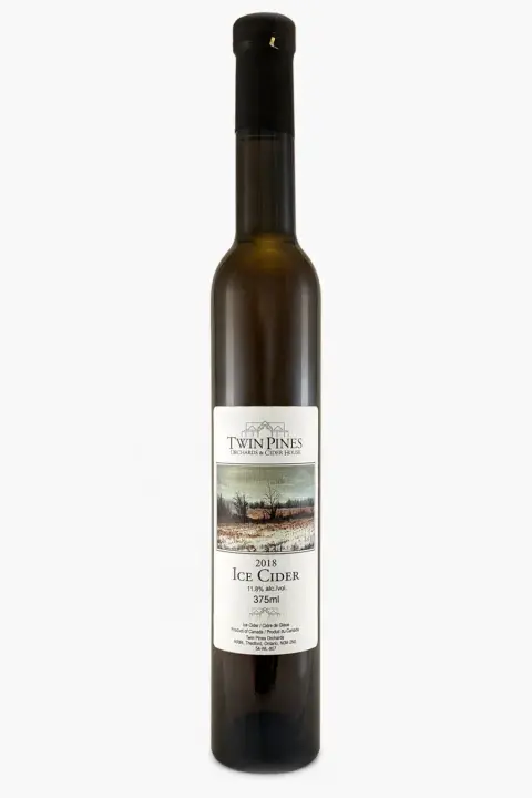 A bottle of Twin Pines Ice Cider