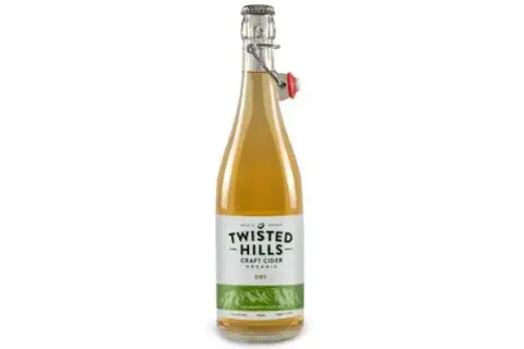 Swing-top bottle of Twisted Hills organic Dry craft cider