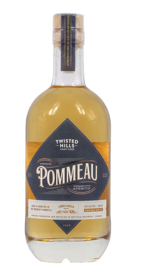 Bottle of Twisted Hills Pommeau, a Normandy-style cider aperitif from the Similkameen Valley