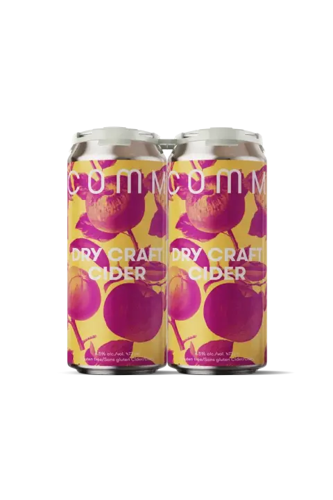 A four-pack of Uncommon Dry Craft Cider in 473 ml cans