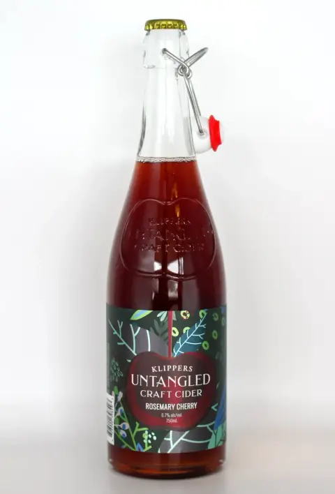 Bottle of Klippers Untangled Craft Cider Rosemary Cherry
