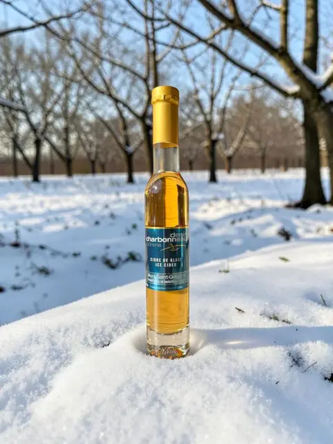 Bottle of Verger Charbonneau ice cider