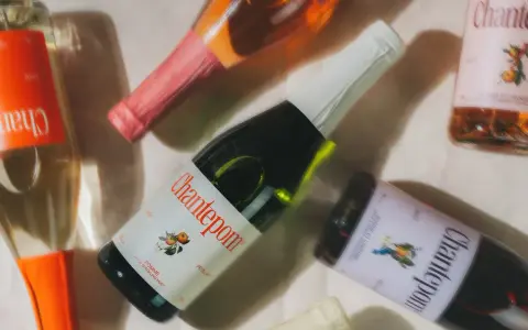 Bottles of Chantepom cider and apple must from Verger Lamarche
