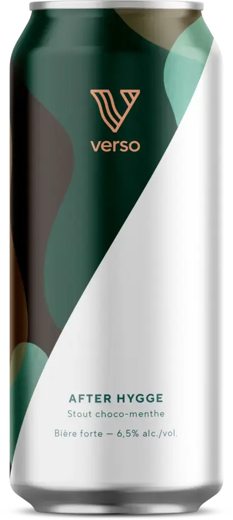 Can of After Hygge chocolate-mint stout from Verso Microbrasserie