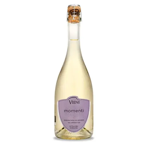 Bottle of Vieni Momenti Extra Dry sparkling wine