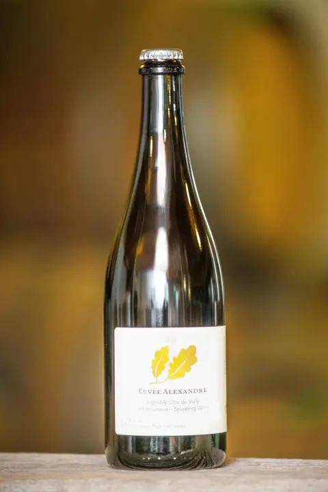 A bottle of Cuvée Alexandre sparkling wine