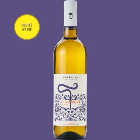 Bottle of Arabesque organic white wine