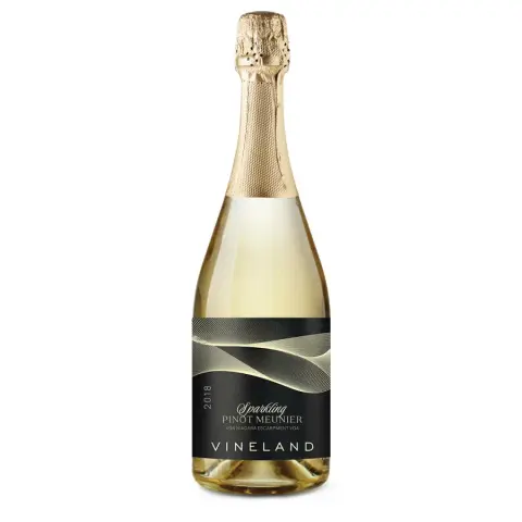 Bottle of Vineland Estates 2018 Pinot Meunier Sparkling Reserve